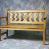 Hand made and carved wood bench.